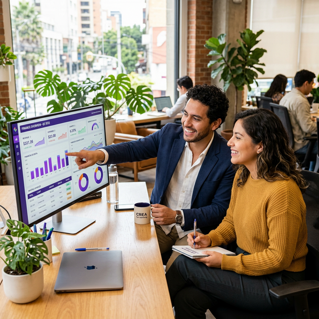 Equipo revisando dashboard fiscal